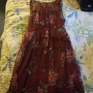 Burgundy floral dress